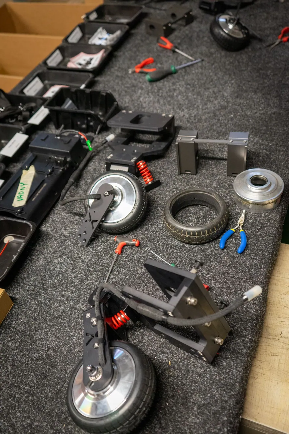 xRover components ready for assembly